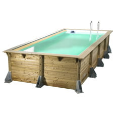 Piscina in legno fuori terra rettangolare AZURA 430x300 - Liner sabbia