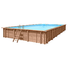 Piscina in legno fuori terra rettangolare JARDIN CARRE 12x6 Piscina in legno fuori terra rettangolare JARDIN CARRE 12x6