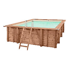 Piscina in legno fuori terra rettangolare JARDIN CARRE 470 sabbia