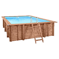 Piscina in legno fuori terra rettangolare JARDIN CARRE 5x3