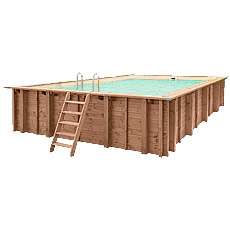 Piscina in legno fuori terra rettangolare JARDIN CARRE 8x5 Liner sabbia