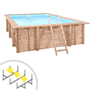 Piscina in legno rettangolare autoportante RIVA CARRE 7x3