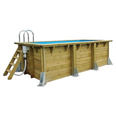 Piscina in legno da giardino URBAN POOL 450x250 - Liner azzurro