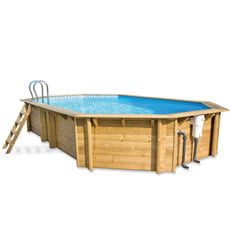 Piscina in legno indipendente ottagonale Weva LUXE 840