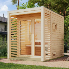 Sauna finlandese da giardino Paul PC in massello 38mm