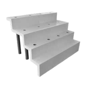 Scala piscina relax con seduta d. 50 x 150 cm - h. 120 cm